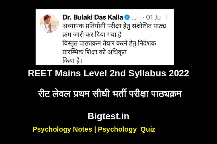 Reet Mains level 2nd Syllabus
