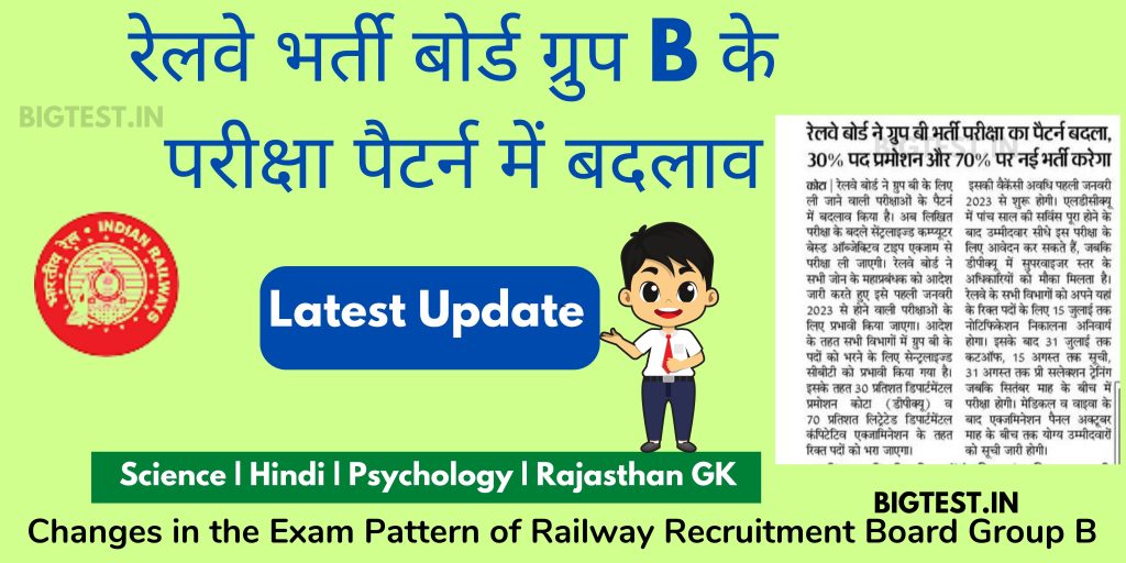 Changes in the Exam Pattern of Railway Recruitment Board Group B 2023