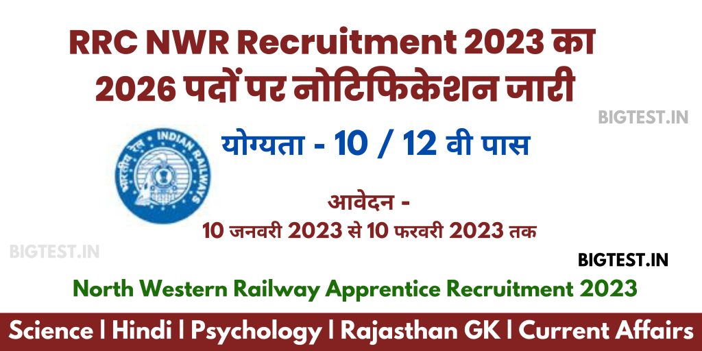 North Western Railway Apprentice Recruitment 2023