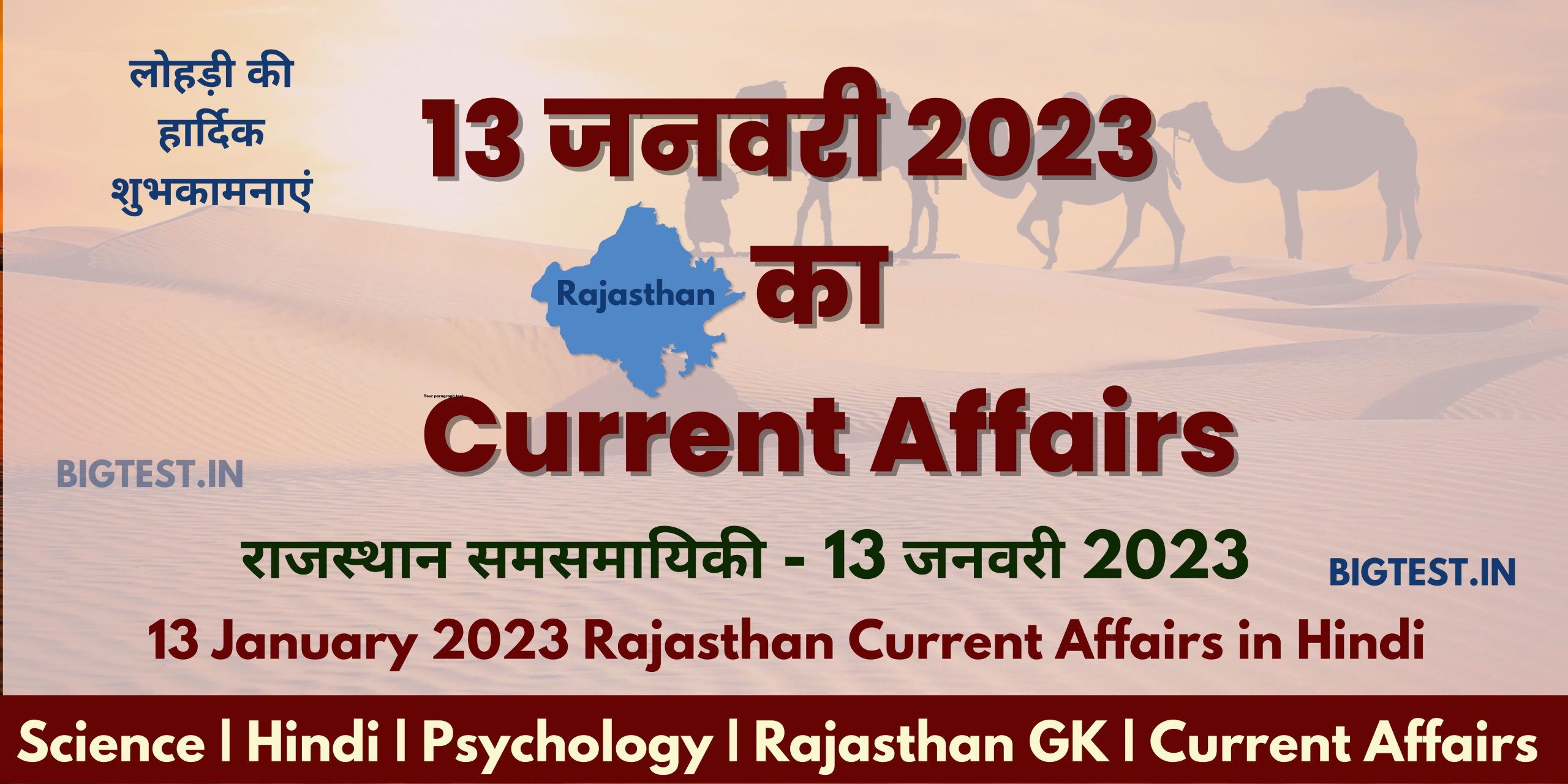 13 January 2023 Rajasthan Current Affairs in Hindi - Rajasthangyan.in
