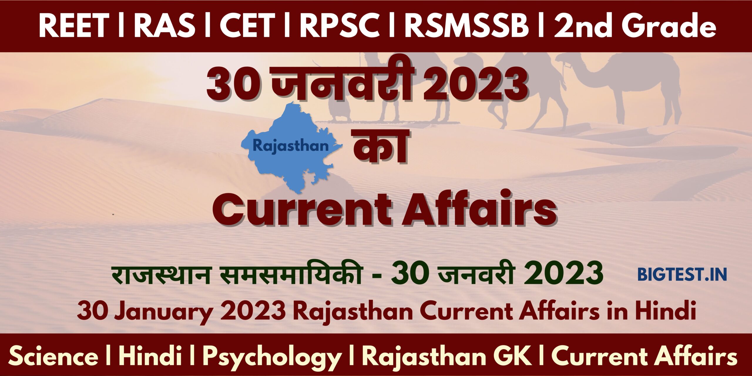 30 January 2023 Rajasthan Current Affairs in Hindi - Rajasthangyan.in