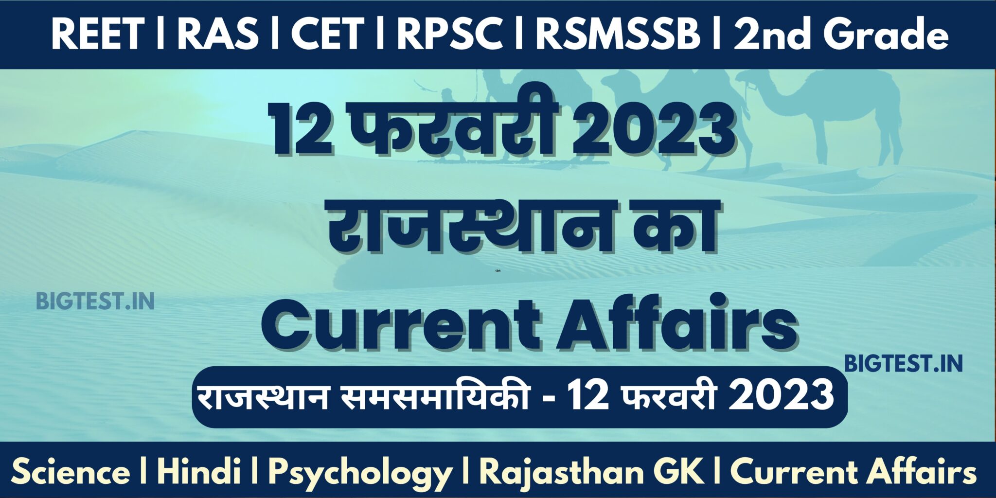 12 February 2023 Rajasthan Current Affairs in Hindi - Rajasthangyan.in