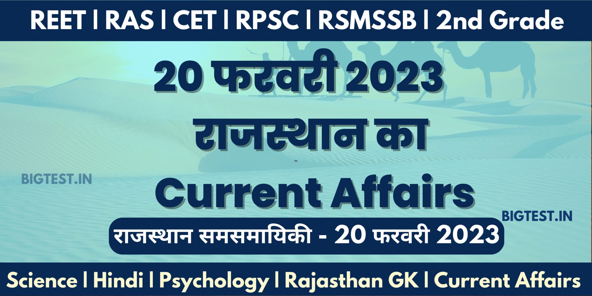 20 February 2023 Rajasthan Current Affairs in Hindi - Rajasthangyan.in