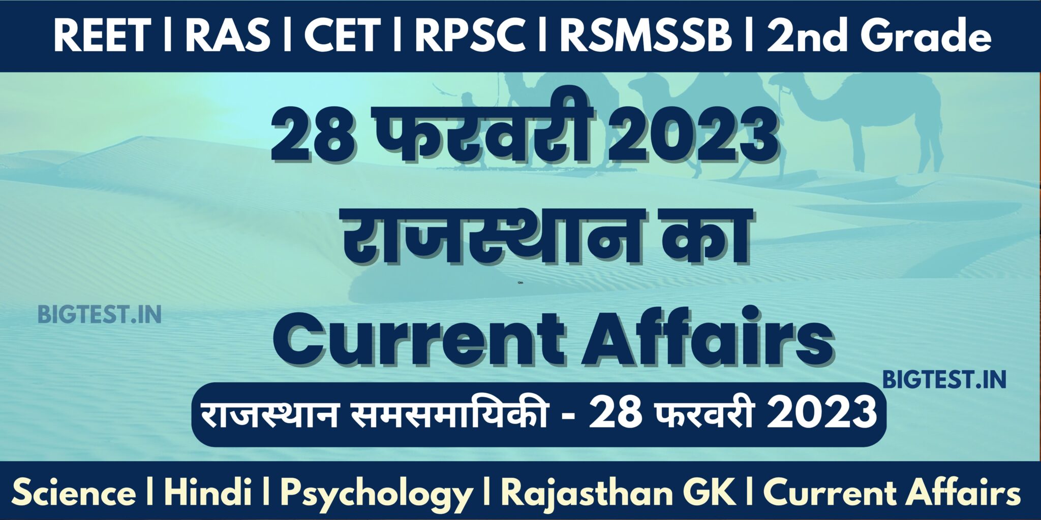 28 February 2023 Rajasthan Current Affairs in Hindi - Rajasthangyan.in