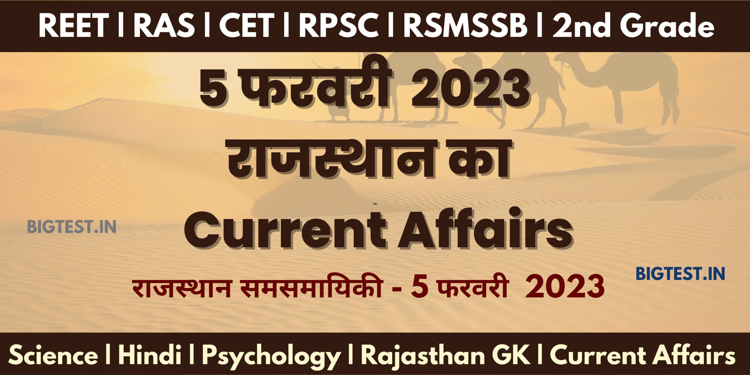 5 February 2023 Rajasthan Current Affairs in Hindi - Rajasthangyan.in
