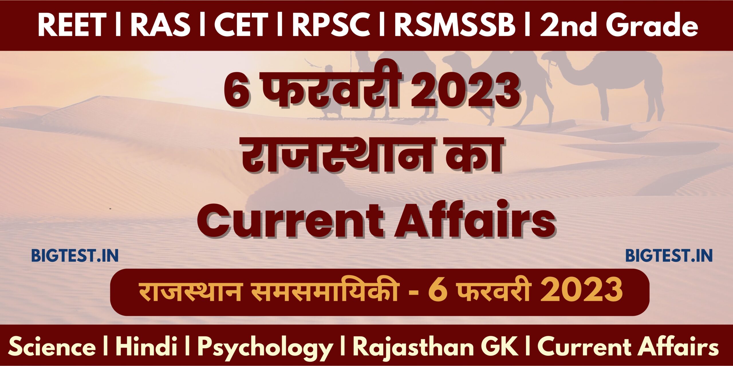 6 February 2023 Rajasthan Current Affairs in Hindi - Rajasthangyan.in