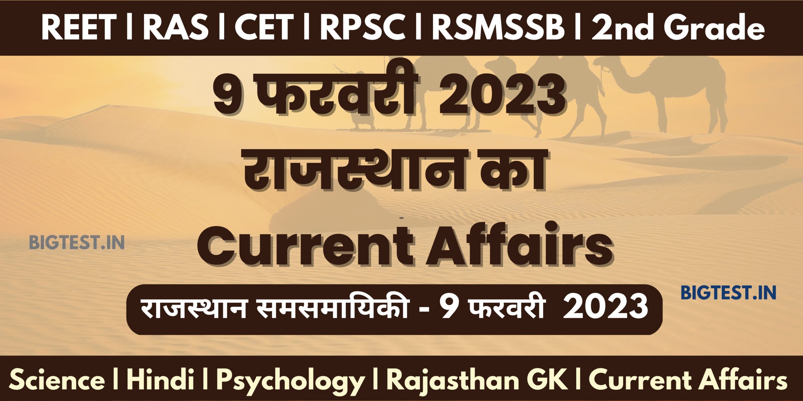 9 February 2023 Rajasthan Current Affairs in Hindi - Rajasthangyan.in