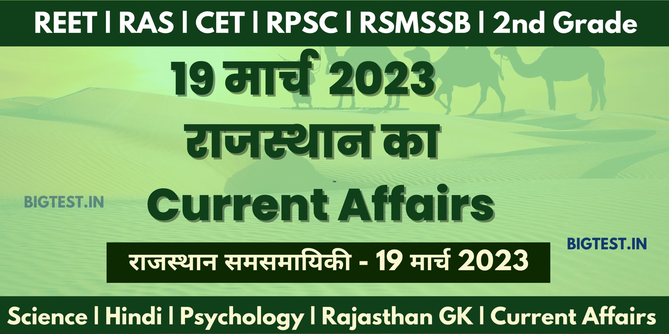19 March 2023 Rajasthan Current Affairs in Hindi - Rajasthangyan.in
