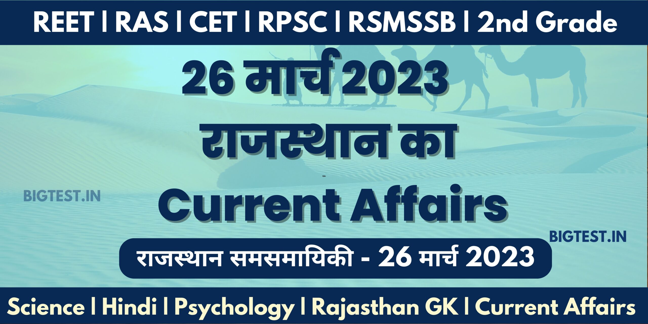 26 March 2023 Rajasthan Current Affairs in Hindi - Rajasthangyan.in