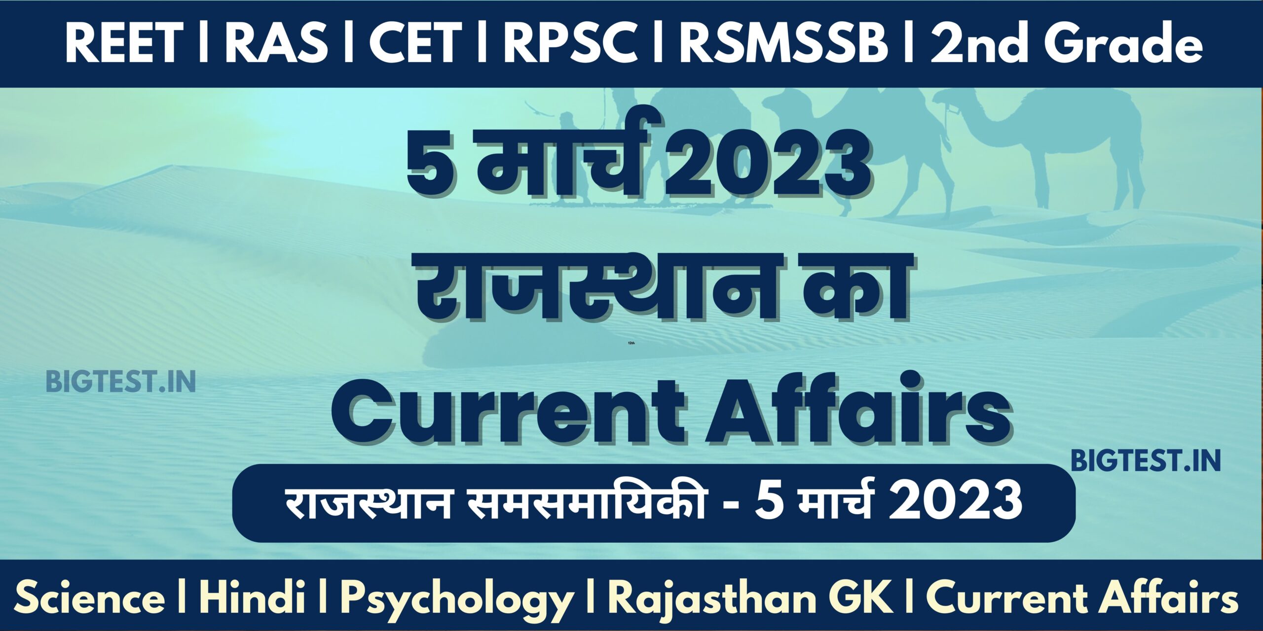 5 March 2023 Rajasthan Current Affairs in Hindi - Rajasthangyan.in