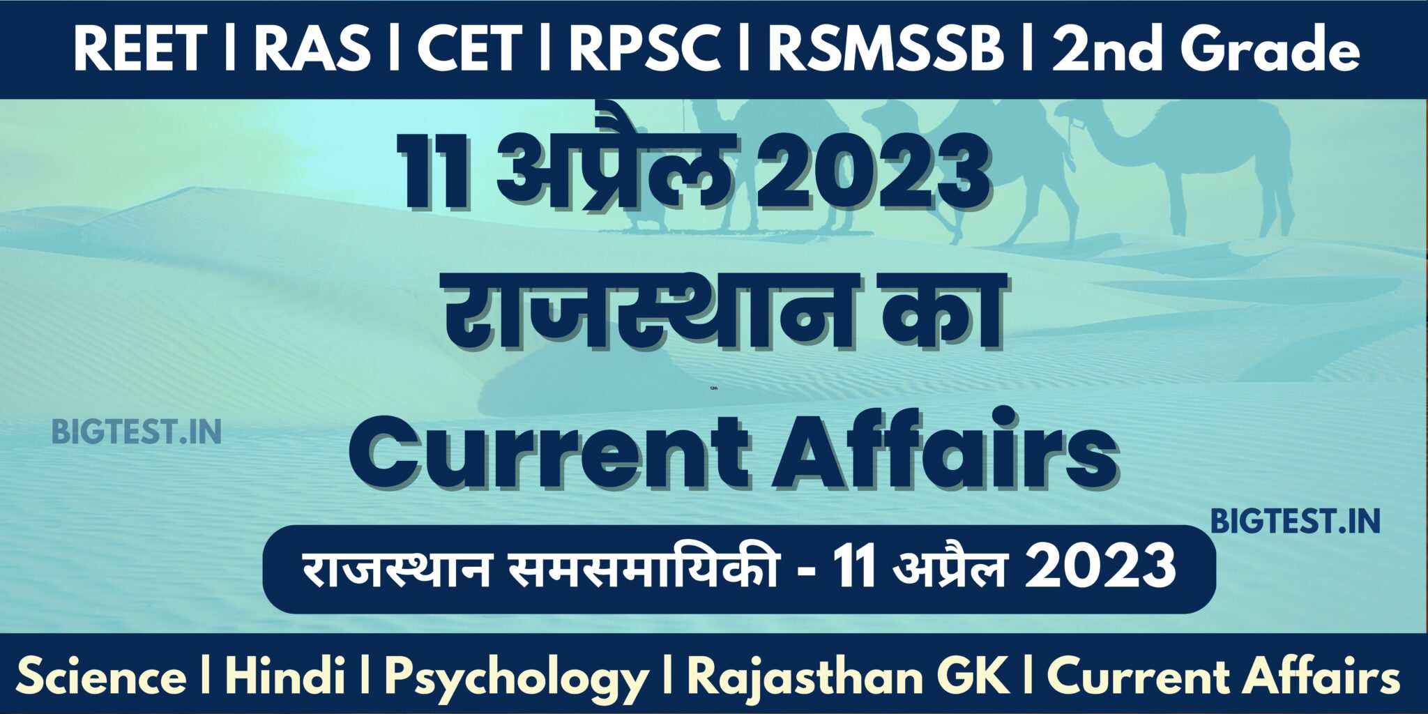 11 April 2023 Rajasthan Current Affairs in Hindi - Rajasthangyan.in