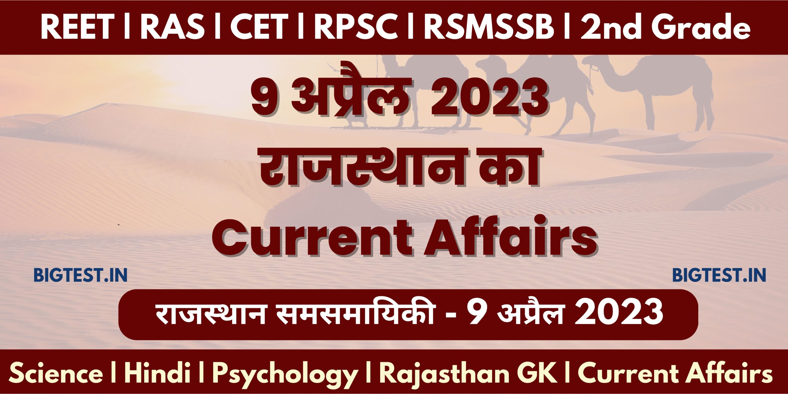 9 April 2023 Rajasthan Current Affairs in Hindi - Rajasthangyan.in