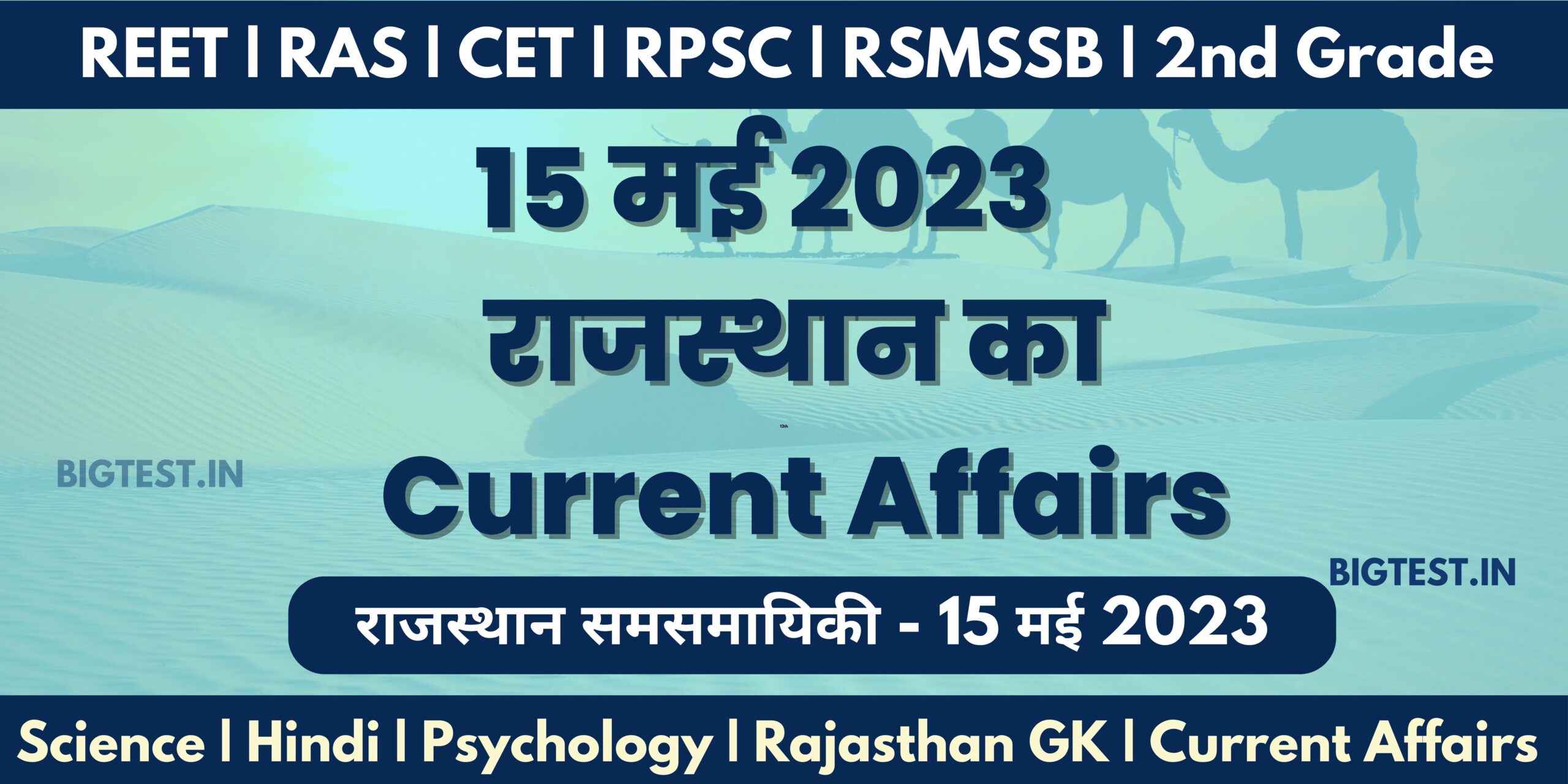 15 May 2023 Rajasthan Current Affairs in Hindi - Rajasthangyan.in