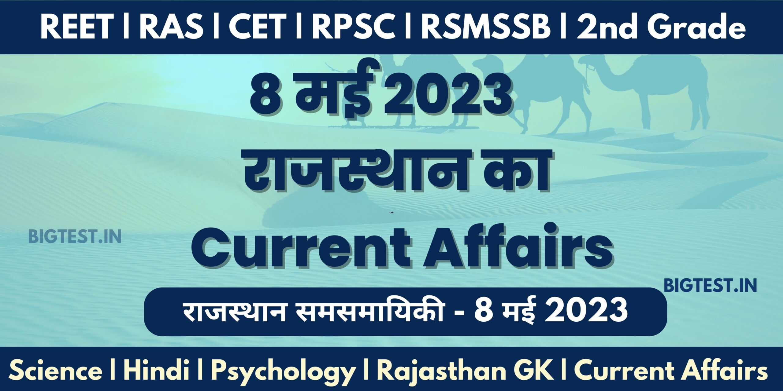 8 May 2023 Rajasthan Current Affairs in Hindi - Rajasthangyan.in
