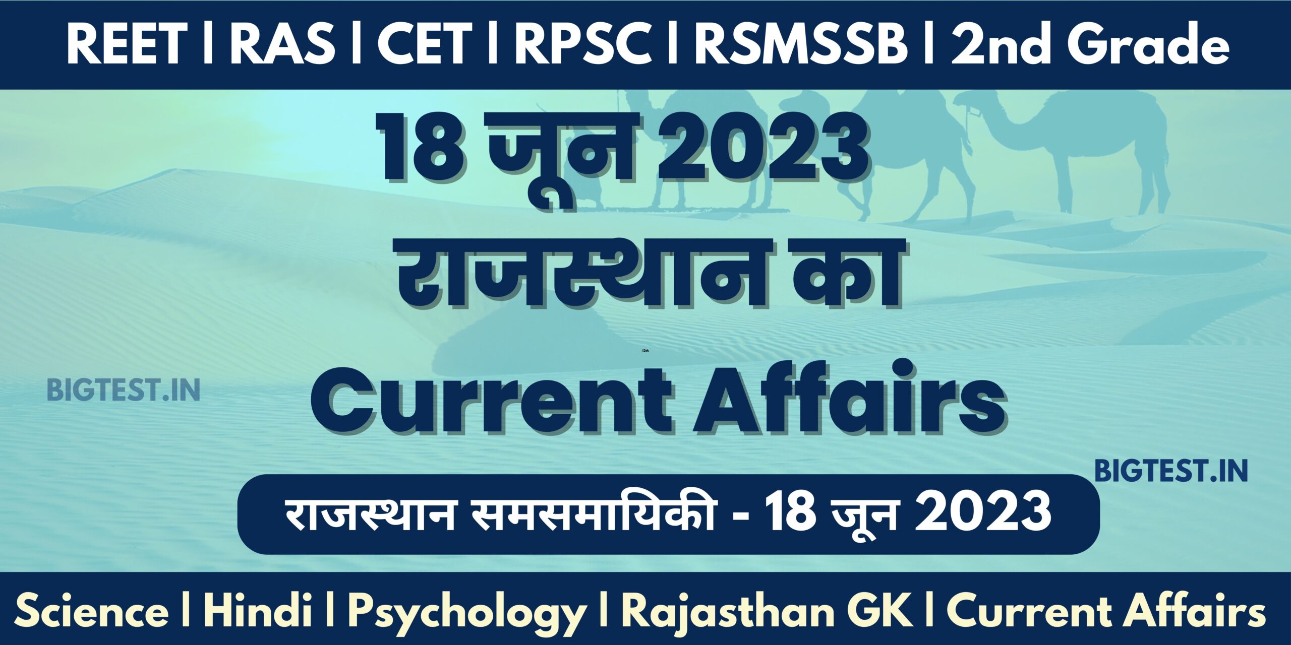 18 June 2023 Rajasthan Current Affairs in Hindi - Rajasthangyan.in