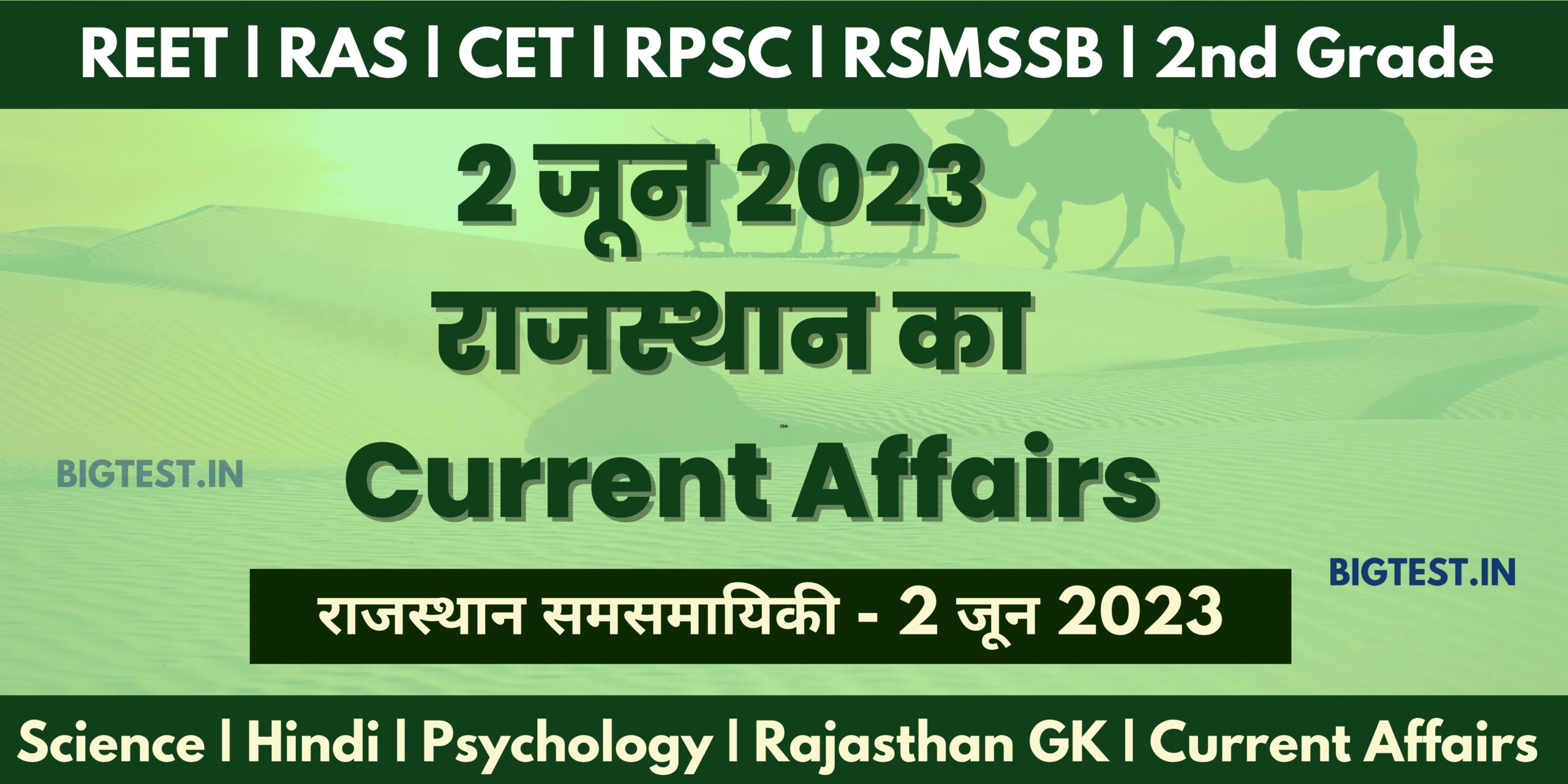 2 June 2023 Rajasthan Current Affairs in Hindi - Rajasthangyan.in